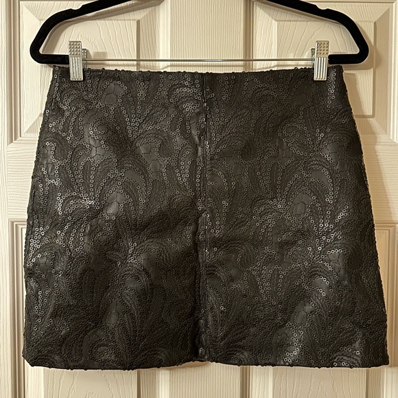 BLANKNYC Sequin Embellished Faux Leather Skirt - Picture 1 of 4